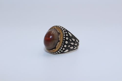 خاتم عقيق يماني سليماني حجم صغير مقاس 7 انجليزي_ 1...