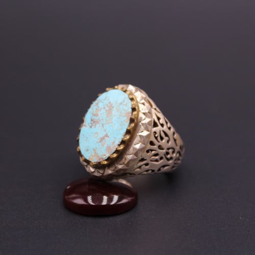 خاتم فيروز نيشابوري مقاس 8 انجليزي _ 18 عربي