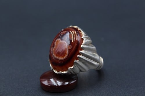 خاتم عقيق هندي سليماني مقاس 11.5 انجليزي _ 26 عربي