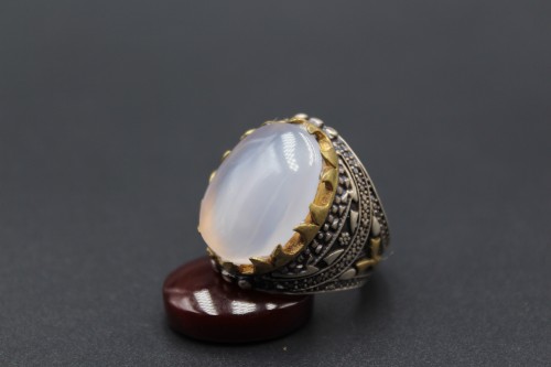 خاتم عقيق يماني مائي مقاس 9 انجليزي_20 عربي