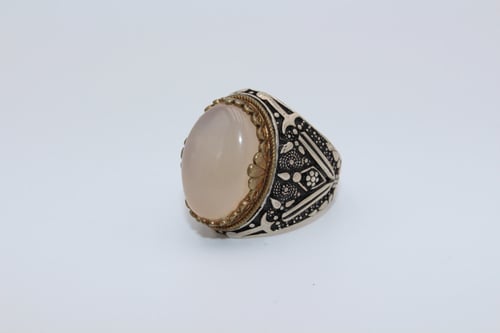 خاتم عقيق يماني مائي مقاس 8 انجليزي_ 18 عربي