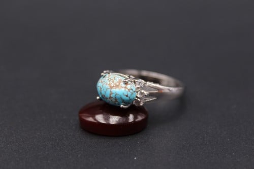 خاتم فيروز نيشابوري مقاس 8 انجليزي _ 18 عربي