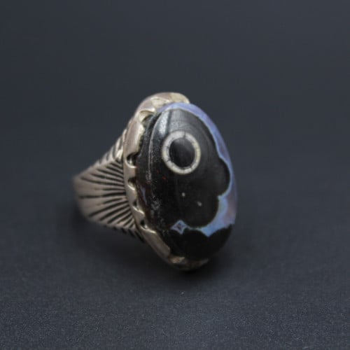 خاتم عقيق يماني مميز مقاس 8 انجليزي _ 17 عربي