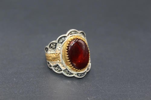 عقيق يماني كبدي مقاس 8.75 انجليزي _ 19 عربي