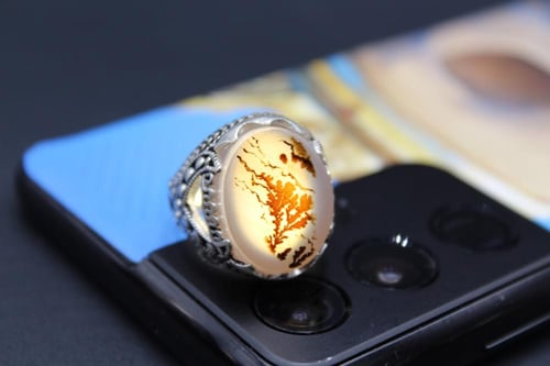 عقيق يماني مشجر مقاس 8.75 انجليزي _ 19 عربي