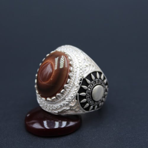 خاتم عقيق يماني سليماني مقاس 7 انجليزي _ 15 عربي