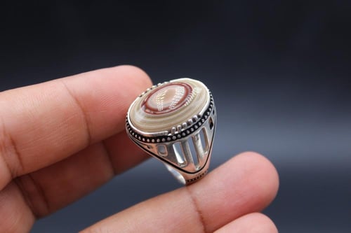 عقيق يماني سليماني مقاس 10.75 انجليزي _ 24 عربي