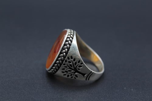 عقيق يماني مصور مقاس 10.75 انجليزي _ 24.5 عربي