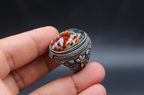 عقيق يماني خرائطي مميز مقاس 9 انجليزي _ 20 عربي