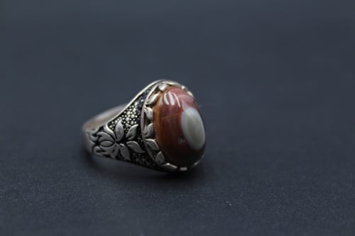 خاتم عقيق يماني سليماني مقاس 8 انجليزي_ 18 عربي