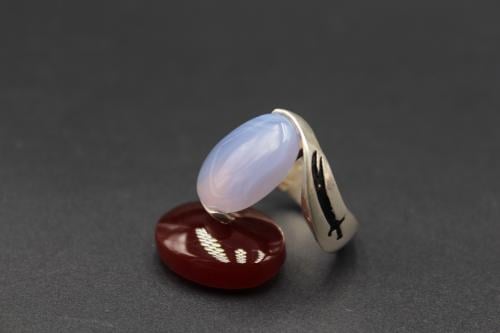 عقيق يماني سماوي مقاس 9 انجليزي _ 20 عربي