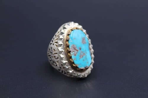 خاتم فيروز نيشابوري مقاس 8 انجليزي _ 18 عربي