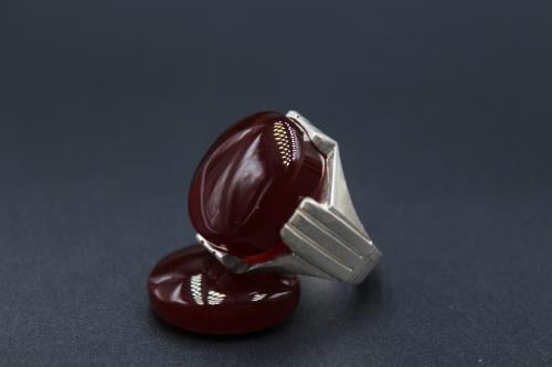 عقيق يماني كبدي مقاس 9.25 انجليزي _ 21 عربي