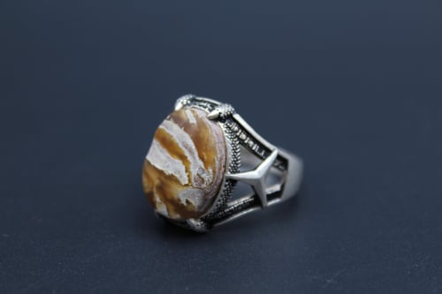 خاتم عقيق يماني طحلبي مقاس 11.25 انجليزي_ 26 عربي