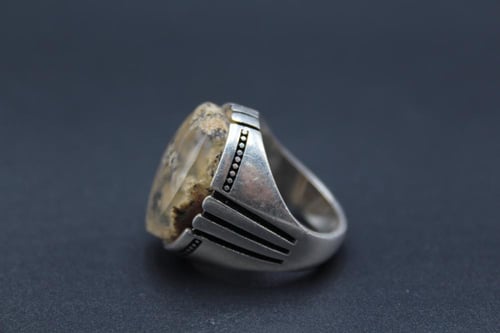 عقيق يماني طحلبي مقاس 7 انجليزي _ 15 عربي