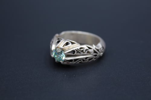 خاتم موزنايت روسي صلابة الألماس مقاس 11.25 انجليزي...