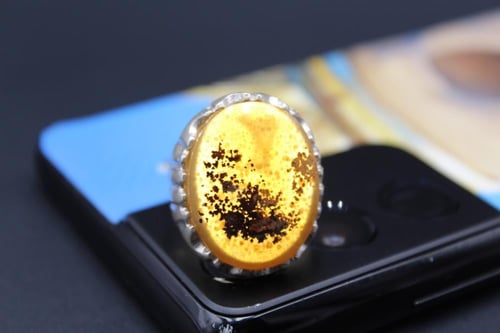 عقيق يماني اصفر نوادر مقاس 9.5 انجليزي _ 21 عربي