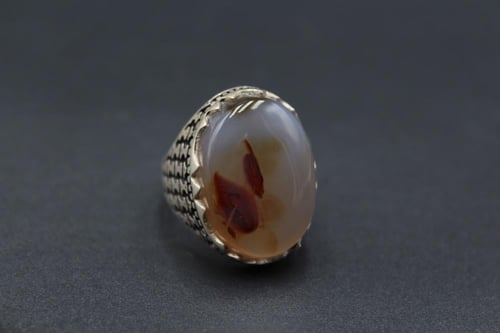 عقيق يماني مزهر مقاس 7.5 انجليزي _ 16 عربي