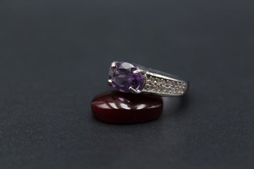 خاتم جمشت ( اميثيست ) افريقي مقاس 6.5 انجليزي _ 14...