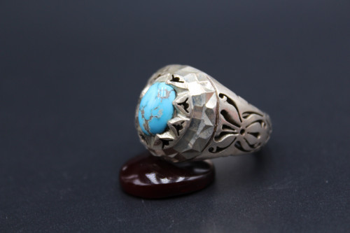 خاتم فيروز نيشابوري مقاس 10.75 انجليزي _ 24.5 عربي