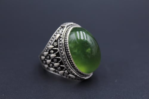 خاتم جاد بورمي مقاس 10 انجليزي _ 22.5 عربي