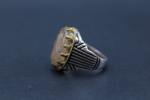 خاتم عقيق يماني طحلبي مقاس 7 انجليزي _ 15 عربي