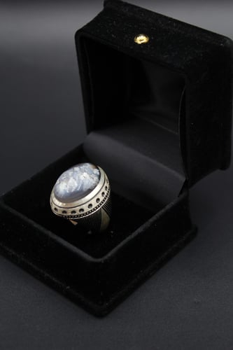 خاتم عقيق ورد الربيع مقاس 10.5 انجليزي _ 24 عربي