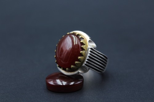 خاتم عقيق يماني كبدي مقاس 13 انجليزي _ 30 عربي