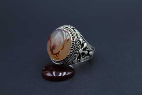 خاتم عقيق يماني مصور نوادر مقاس 9.75 انجليزي _ 22...