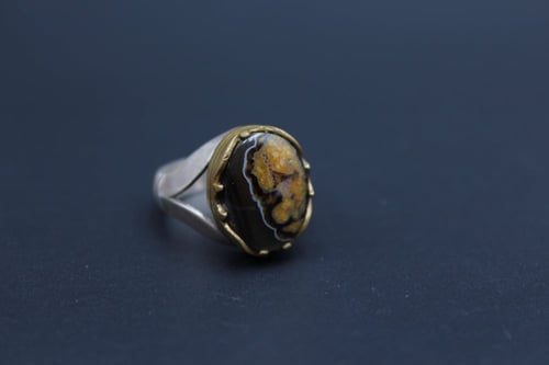 خاتم عقيق يماني مصور مقاس 8.25انجليزي_ 18.5 عربي