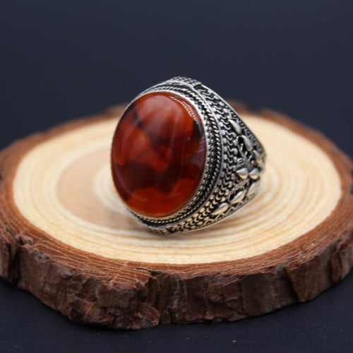 خاتم عقيق يماني مصور نوادر مقاس 11.5 انجليزي _ 26....