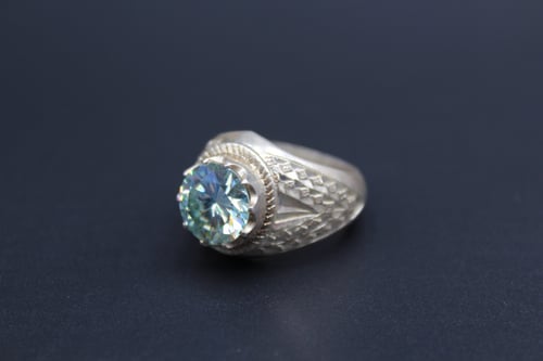 خاتم موزنايت روسي صلابة الألماس مقاس 9.5 انجليزي _...