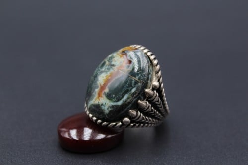 خاتم جزع يماني مقاس 9 انجليزي_ 20 عربي