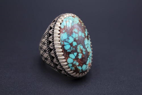 خاتم فيروز نيشابوري حجم كبير مقاس 11.25 انجليزي _...