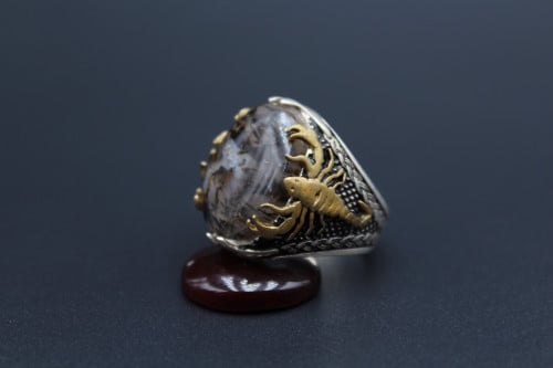 خاتم عقيق يماني مساميري مقاس 8.25 انجليزي _ 18.5 ع...