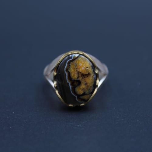 خاتم عقيق يماني مصور مقاس 8.25انجليزي_ 18.5 عربي