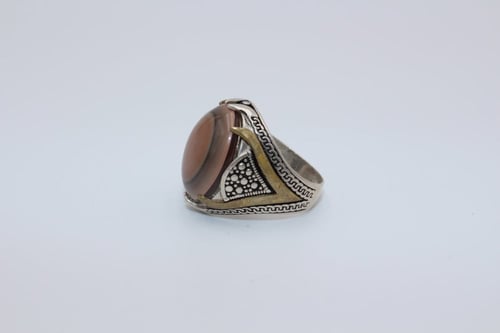 خاتم عقيق يماني سليماني مقاس 8 انجليزي_ 17 عربي