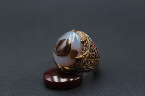 خاتم عقيق يماني مقاس 8 انجليزي_ 18 عربي