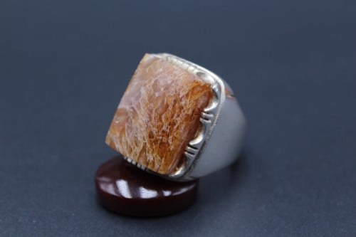 خاتم عقيق يماني طحلبي مقاس 10 انجليزي_ 23 عربي