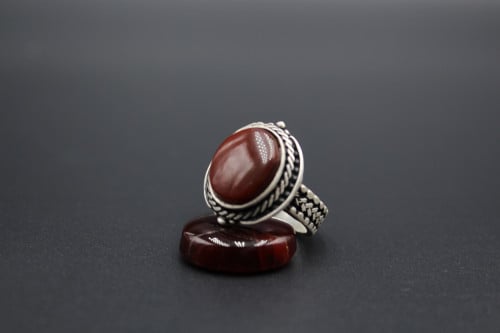 خاتم عقيق يماني كبدي مقاس 6 انجليزي _ 12 عربي