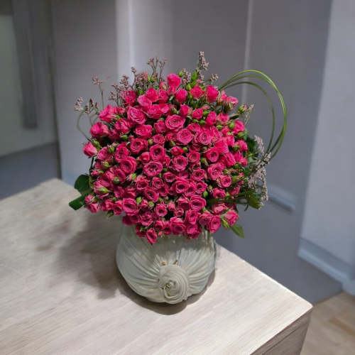 فازه ورد طبيعي P5 قماش