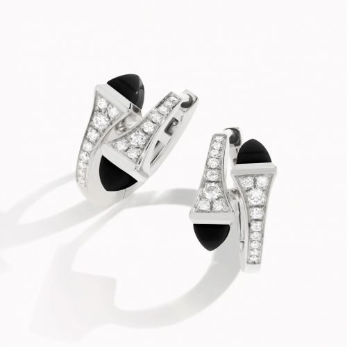 حلق مارلي بالماس بحجر Black Onyx