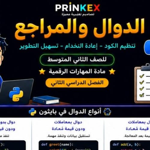 مطوية الدوال والمراجع مادة مهارات رقمية الصف الثان...