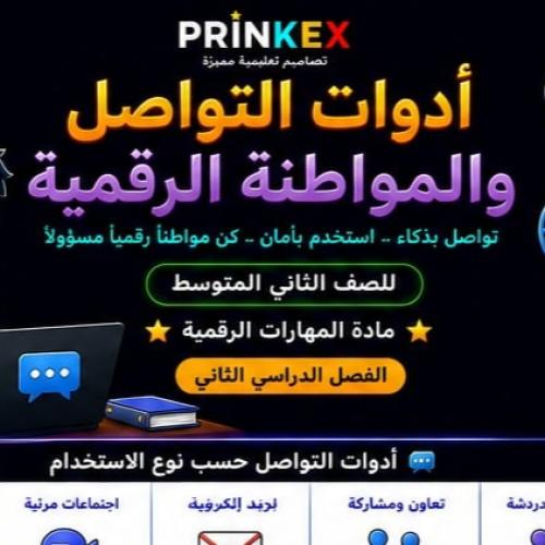مطوية ادوات التواصل والمواطنة الرقمية مادة مهارات...