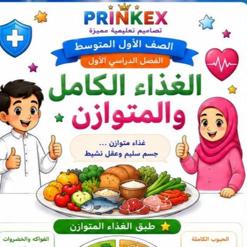 مطوية الغذاء الكامل المتوازن مادة مهارات حياتية وا...