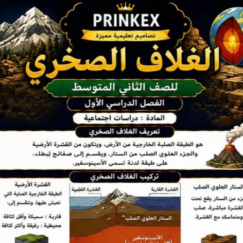 مطوية الغلاف الصخري مادة دراسات اجتماعية الصف الثا...