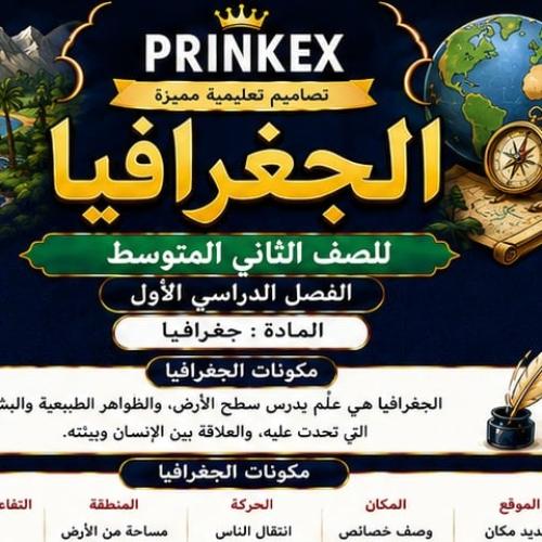 مطوية الجغرافيا مادة دراسات اجتماعية الصف الثاني م...