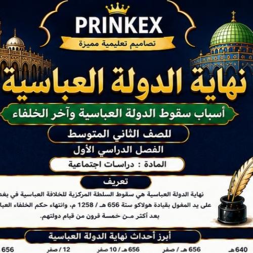 مطوية نهاية الدولة العباسية مادة دراسات اجتماعية ا...
