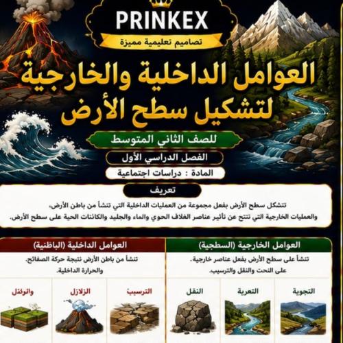 مطوية العوامل الداخلية والخارجية لتشكيل سطح الارض...