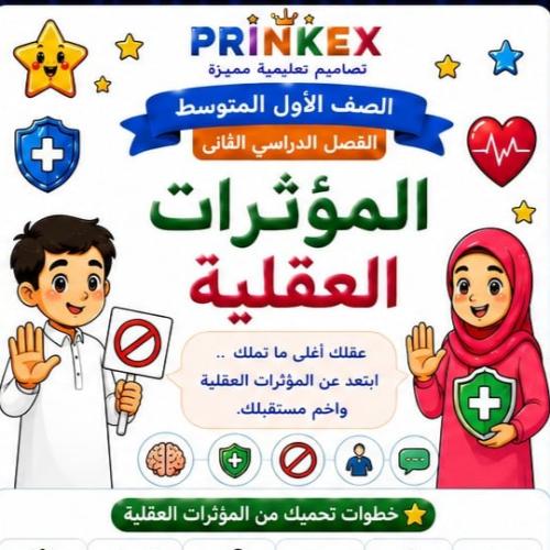 مطوية المؤثرات العقلبة مادة مهارات حياتية واسرية ا...